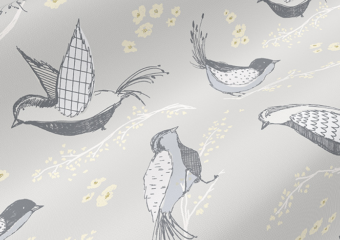 Bluebirds, Warm Grey - Twist&Fit Roller Blind - Image 4